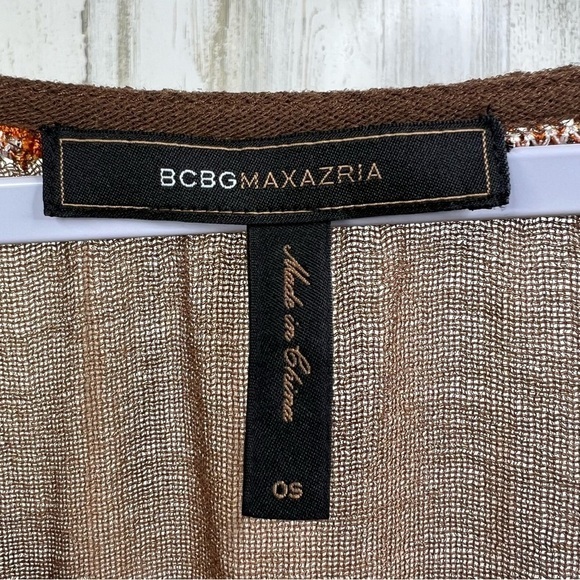 BCBGMAXAZRIA Beach Cover Up Top‎ with beaded neckline Womens Sheer Shirt OS - Picture 10 of 15